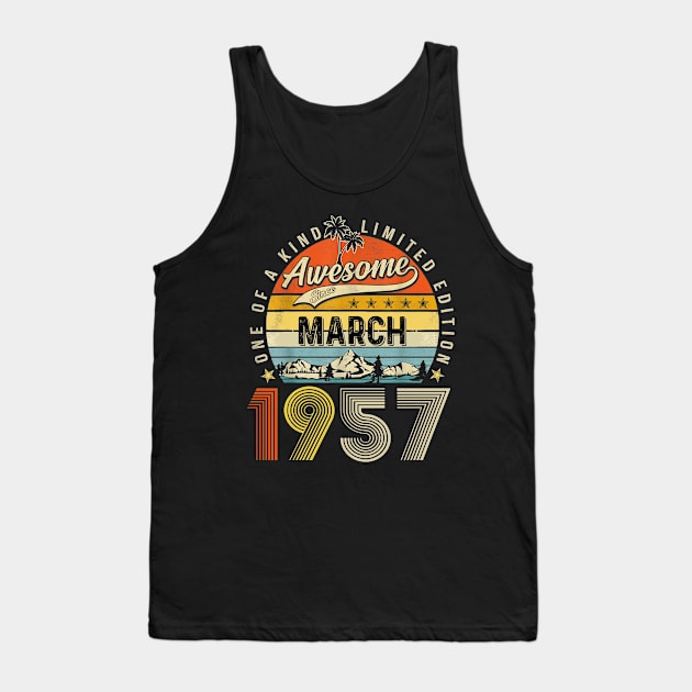 Awesome Since March 1957 Vintage 66th Birthday Tank Top by PlumleelaurineArt